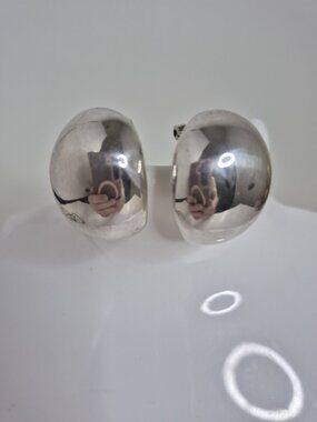 Vintage Sterling Silver 925 Israel Dome Earrings